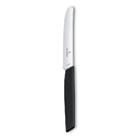 Нож столовый VICTORINOX Swiss Modern, волнистое лезвие 11 см с закруглённым кончиком, чёрный для нанесения логотипа
