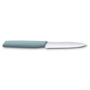 Нож для овощей и фруктов VICTORINOX Swiss Modern, лезвие 10 см с волнистой кромкой, серо-голубой для нанесения логотипа