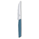 Нож для стейка VICTORINOX Swiss Modern, лезвие 12 см с прямой кромкой, васильково-синий для нанесения логотипа