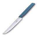 Нож для стейка VICTORINOX Swiss Modern, лезвие 12 см с прямой кромкой, васильково-синий для нанесения логотипа