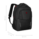 Рюкзак WENGER ALTAIR 15.6", черный, переработанный ПЭТ/Полиэстер, 32х21х44 см, 22 л. для нанесения логотипа
