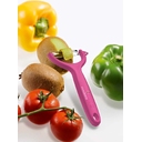 Нож для чистки томатов и киви VICTORINOX, двусторонее зубчатое лезвие, розовая рукоять для нанесения логотипа
