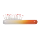 Щетка Dewal Beauty серия "Caramel"мини, массажная,на подушке,с нейлоновым штифтом, из бука,оранжевая с белым. для нанесения логотипа