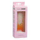 Щетка Dewal Beauty серия "Caramel"мини, массажная,на подушке,с нейлоновым штифтом, из бука,оранжевая с белым. для нанесения логотипа