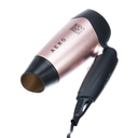 Фен DEWAL BEAUTY Aero Rose, дорожный, чёрно-розовый, 1400 Вт, 1 насадка для нанесения логотипа