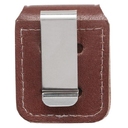 Чехол Zippo для зажигалки, кожа, с металлическим фиксатором на ремень, коричневый, 57х30x75 мм для нанесения логотипа