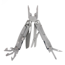 Мультитул Stinger, 106 мм, 15 функций, сталь, серебристый, в картонной коробке, в комплекте нейлоновый чехол для нанесения логотипа
