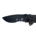 Нож складной Stinger, 85 мм, (чёрный), материал рукояти: сталь (чёрный), в картонной коробке для нанесения логотипа