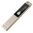USB flash-карта LED с белой подсветкой (32Гб), серебристая, 6,6х1,2х0,45 см, металл для нанесения логотипа