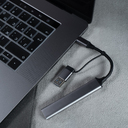 USB-хаб BRANCH 4 в 1, серый, алюминий для нанесения логотипа