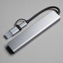 USB-хаб ROOT 8 в 1, серый, алюминий для нанесения логотипа