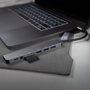 USB-хаб ROOT 8 в 1, серый, алюминий для нанесения логотипа