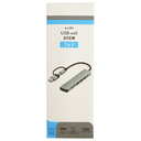 USB-хаб STEM 7 в 1, серый, алюминий для нанесения логотипа