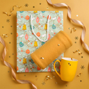 Набор подарочный FESTIVE: плед, кружка, пакет с новогодним принтом для нанесения логотипа