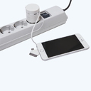 Сетевое зарядное устройство c USB выходом и универсальным кабелем 3-в-1 для нанесения логотипа