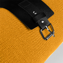 Плед "Belt"; жёлтый; 130 х 180 см; 100% акрил, с поясом для нанесения логотипа