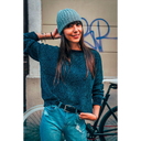 Шапка вязаная SHORE с отворотом из материала rPET/рециклированного полиэстера для нанесения логотипа