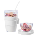 Контейнер для еды YOPLAT с ложкой, пластик для нанесения логотипа