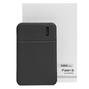 Универсальный аккумулятор Flash 5 (5000 мАч) с подсветкой и soft touch, черный, 9,8х6.3х1,3 см для нанесения логотипа