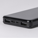 Универсальный аккумулятор Sleek 10 (10000 мАч), черный, 14х6.8х1,5 см для нанесения логотипа