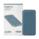 Универсальный аккумулятор EMBER 10 (10000мАч) с быстрой зарядкой, голубой для нанесения логотипа
