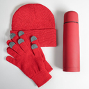 Набор подарочный GET WARM: перчатки, шапка, термос; красный для нанесения логотипа