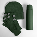Набор подарочный GET WARM: перчатки, шапка, термос; зеленый для нанесения логотипа