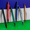 Ручка шариковая FACTOR COLOR со стилусом, серый, металл, пластик, софт-покрытие для нанесения логотипа