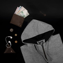 Толстовка мужская CLASSIC HOODY FULL ZIP 300 для нанесения логотипа