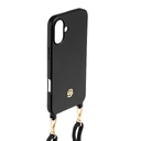 Чехол для iPhone 16 Double B черный с золотом для нанесения логотипа