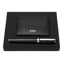 Набор HUGO BOSS черный (ручка-роллер и картхолдер) для нанесения логотипа
