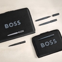 Папка для конференций A5 BOSS CUT OUT черная и серая для нанесения логотипа