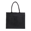 Сумка-шоппер из джута Nice Shopper, черная для нанесения логотипа