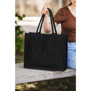 Сумка-шоппер из джута Nice Shopper, черная для нанесения логотипа