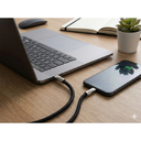 Шнурок для зарядки телефона Tavo 60W, черный для нанесения логотипа