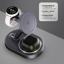 Беспроводная зарядная станция 3 в 1 MagSafe QI2 NEO Galaxy для нанесения логотипа