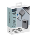 Внешний АКБ NRG Turbo Cable 10000 mAh, 35Вт для нанесения логотипа