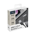 Дата-кабель 3 в 1: micro USB, USB-C, Ligthning, алюминий, 1.2м для нанесения логотипа