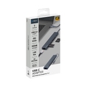 USB Type-C хаб 7-в-1, HDMI, Power Delivery, 2xUSB 3.0, RJ45, microSD/SD для нанесения логотипа