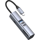 USB-хаб 7 в 1 USB-C - USB-A3.0 + 2хUSB-C + USB-C PD100Вт + HDMI + SD + microSD для нанесения логотипа