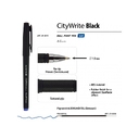 Ручка пластиковая шариковая «CityWrite Black» для нанесения логотипа