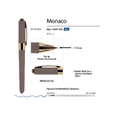 Ручка пластиковая шариковая «Monaco» для нанесения логотипа