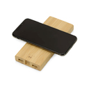 Внешний беспроводной аккумулятор из бамбука «Bamboo Air», 10000 mAh для нанесения логотипа