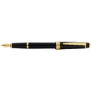 Ручка перьевая «Bailey Ligh Polished Black Resin and Gold Tone», перо F для нанесения логотипа