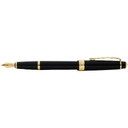 Ручка перьевая «Bailey Ligh Polished Black Resin and Gold Tone», перо F для нанесения логотипа