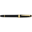 Ручка перьевая «Bailey Ligh Polished Black Resin and Gold Tone», перо F для нанесения логотипа