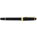 Ручка перьевая «Bailey Ligh Polished Black Resin and Gold Tone», перо F для нанесения логотипа