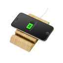 Беспроводное зарядное устройство из бамбука «Jetty», 10 Вт для нанесения логотипа