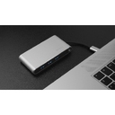 Хаб 8-в-1 Type-C «Hermes», USB 3.0 x 3, Type-C PD, HDMI, LAN, картридер для нанесения логотипа