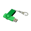 USB 2.0- флешка промо на 16 Гб с поворотным механизмом и однотонным металлическим клипом для нанесения логотипа